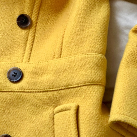 J. Crew Women’s Yellow Pea Coat Stadium Cloth By Nello Gori Size 2 - Picture 3 of 8